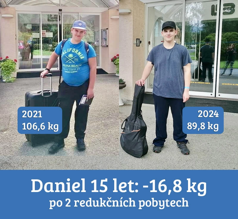 Příběh daniela 15 let -16,8 kg po 2 redukčních pobytech