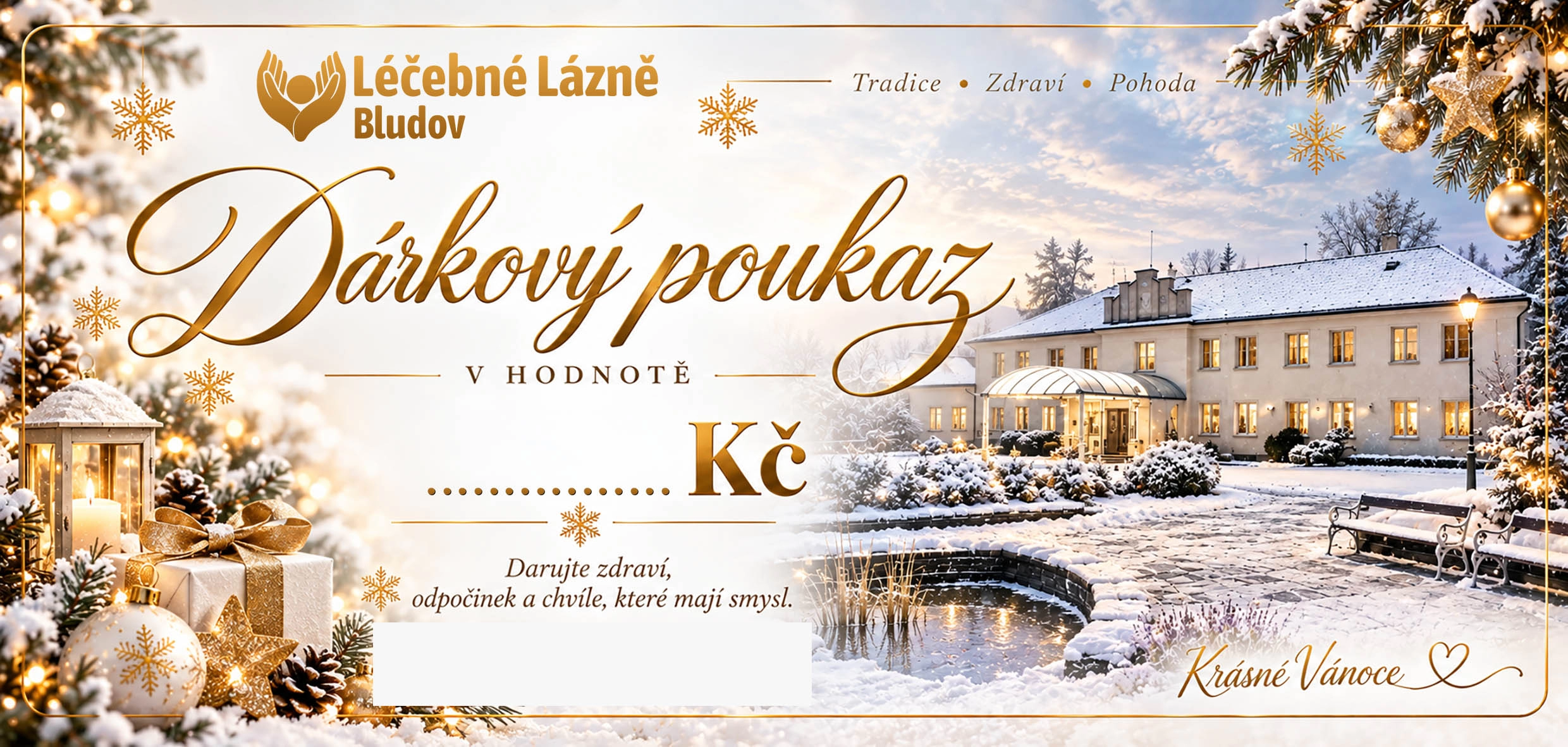 Vánoční dárkový poukaz Lázně Bludov